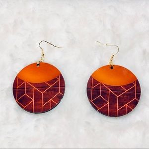Beautiful wood-toned sublimated earrings